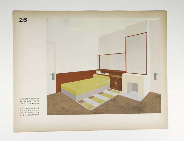 Blatt 26 'CHAMBRE A COUCHER', DJO-BOURGEOIS, 1930er Jahre