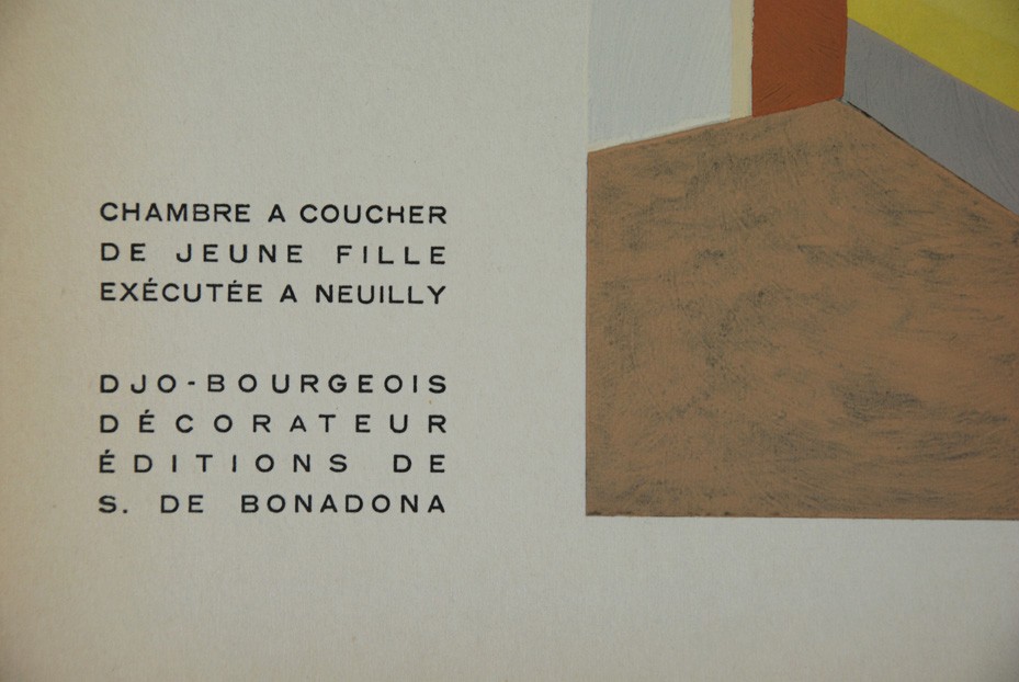 Blatt 26 'CHAMBRE A COUCHER', DJO-BOURGEOIS, 1930er Jahre