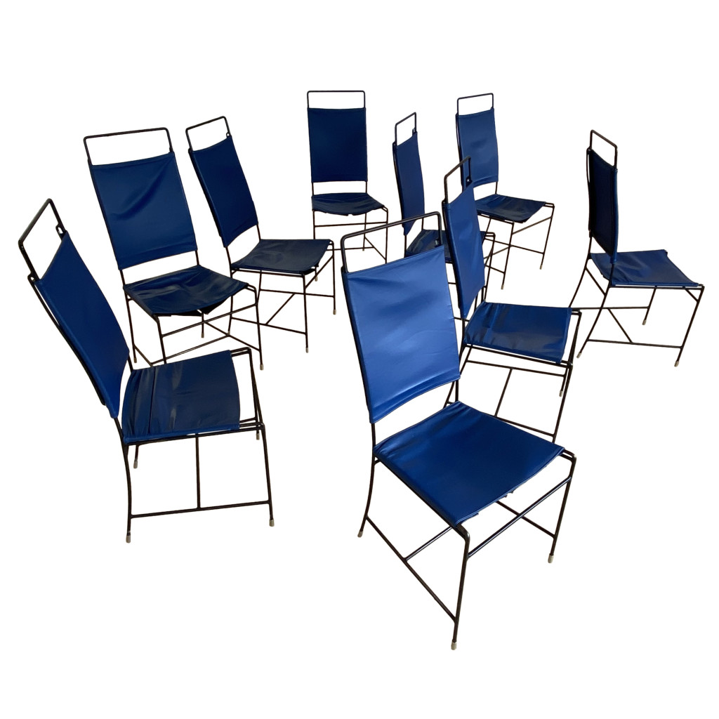 9 Esszimmerstühle 'DODI', Dorothea Selldorf, 1960er Jahre