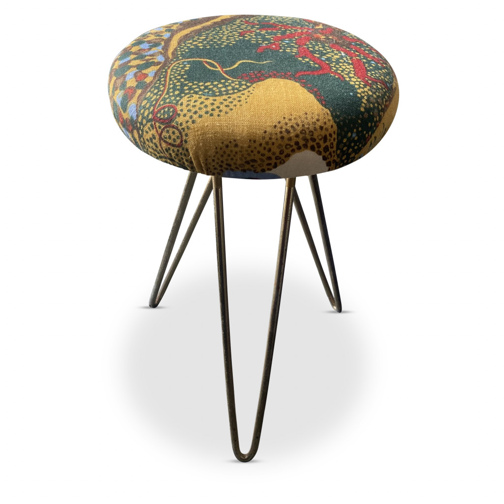 Hocker 'Haarnadel', Bezug CAVE von Josef Frank, 1945