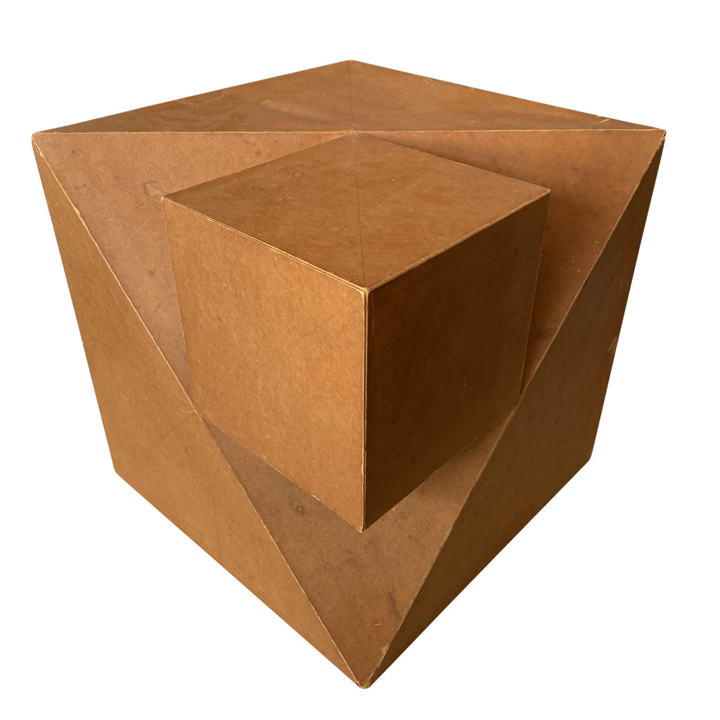 Kartonskulptur 'Quader', Erwin Heerich 1980er Jahre