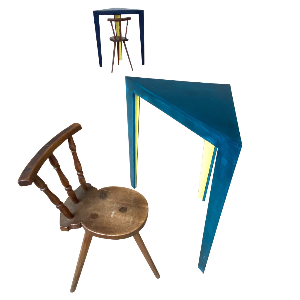 Konsole mit Dreibeinstuhl 'Stilleben', Michael Growe, 1998