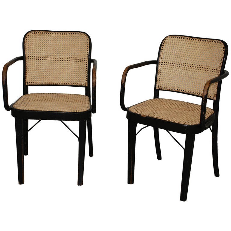 Paar Armlehnstühle 'A 811 F', Josef Hoffmann 1930er Jahre