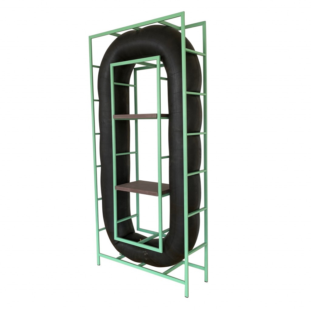 Schlauchregal 'Chambre A Air', 3/10, Reinhard Müller, Gruppe Pentagon, 1987