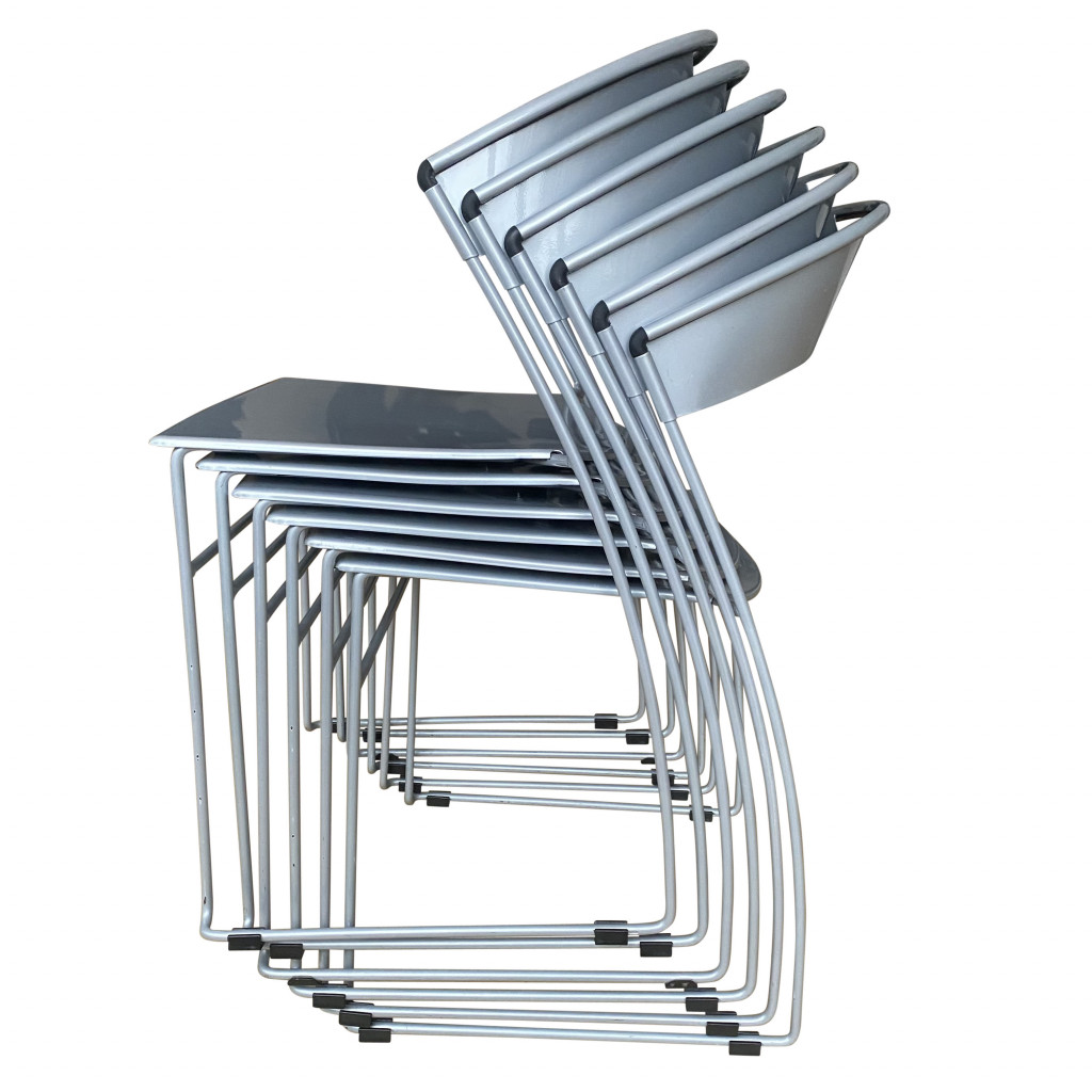 Sechs / Achtzehn Stapelstühle 'Juliette', Hannes Wettstein, 1987