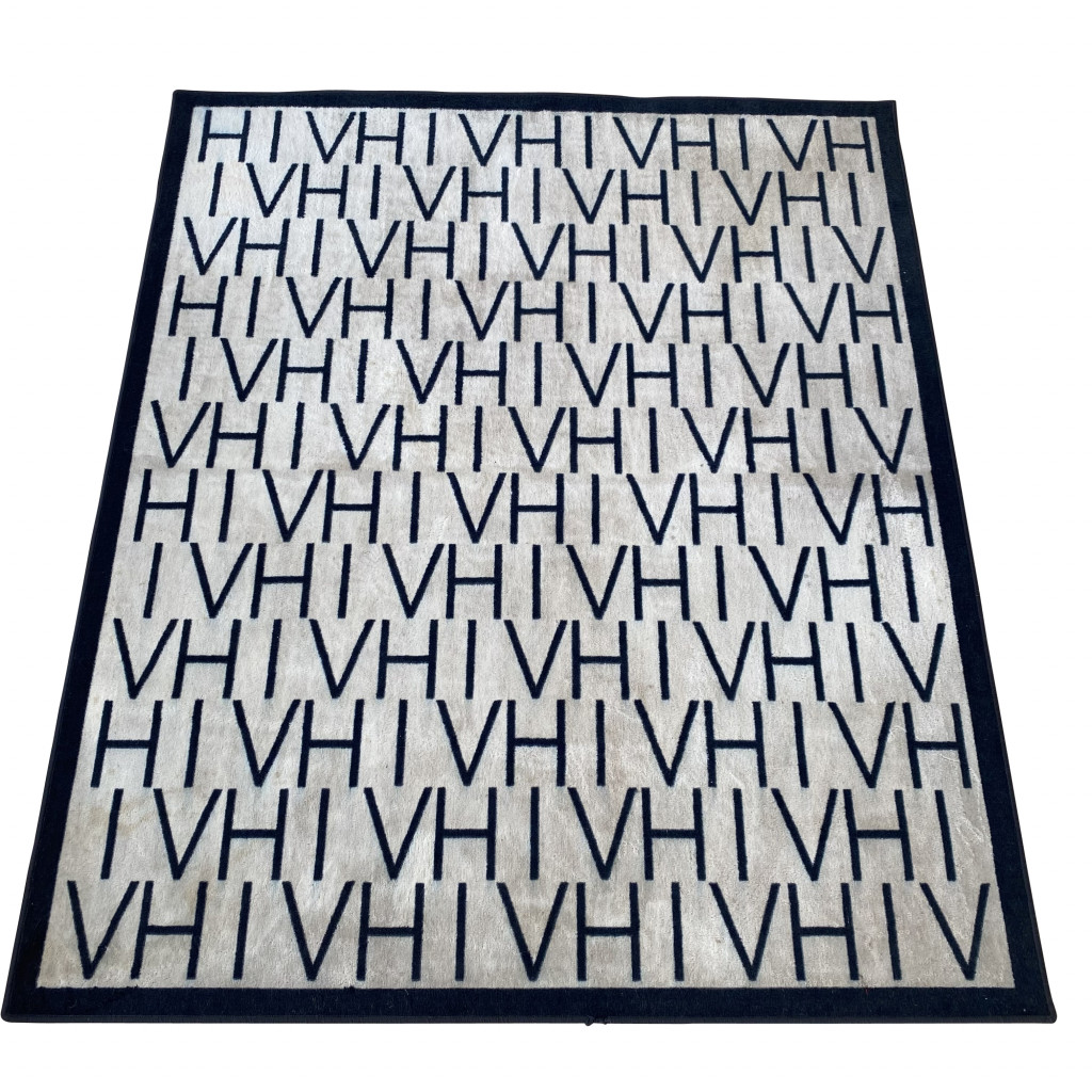 Teppich 'HIV schwarz auf weiß', Pascal Suchier, 1996