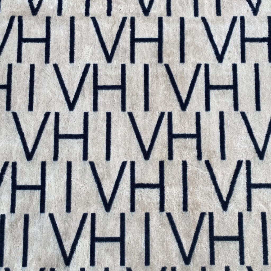 Teppich 'HIV schwarz auf weiß', Pascal Suchier, 1996
