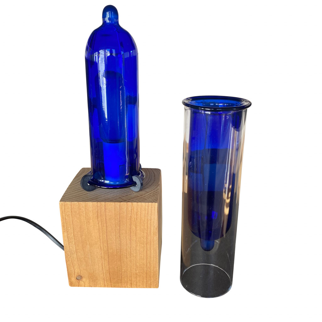 Nachttischleuchte und Vase 'SAFER LIGHT', Pascal Suchier, 1992
